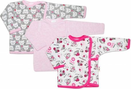 Novorozenecká dívčí sada košilek Baby Nellys ® - 3 ks, Velikost koj. oblečení 68 (4-6m) - obrázek 1