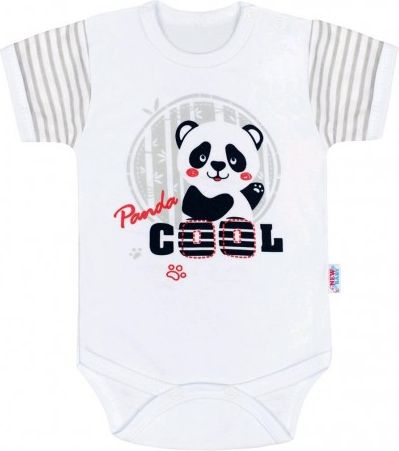 Kojenecké body s krátkým rukávem New Baby Panda, Šedá, 86 (12-18m) - obrázek 1