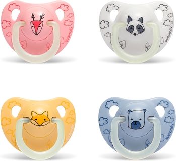 SUAVINEX Dudlík noční anatomický silikon (0-6m) bílý mýval - obrázek 2