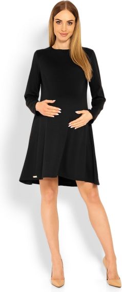 Be MaaMaa Be MaaMaa Elegantní volné těhotenské šaty dl. rukáv - černé, XXL - obrázek 2