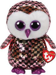 Beanie Boos Flippables Checks ružovo-černá sova 24 cm - obrázek 1