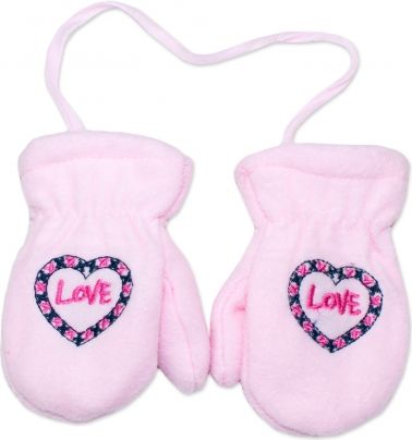 YO !  Zimní kojenecké polarové  rukavičky YO - sv. růžové, vel. 13-14 cm - obrázek 1