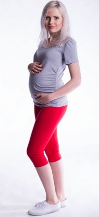 Be MaaMaa Těhotenské barevné legíny 3/4 délky - červená, vel. L, K19 - obrázek 1