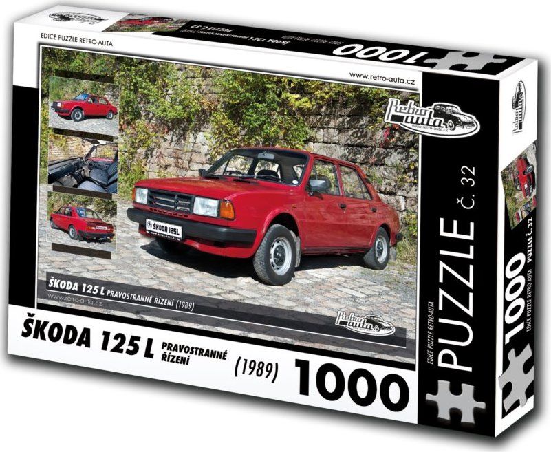 RETRO-AUTA Puzzle č. 32 Škoda 125 L pravostranné řízení (1989) 1000 dílků - obrázek 1