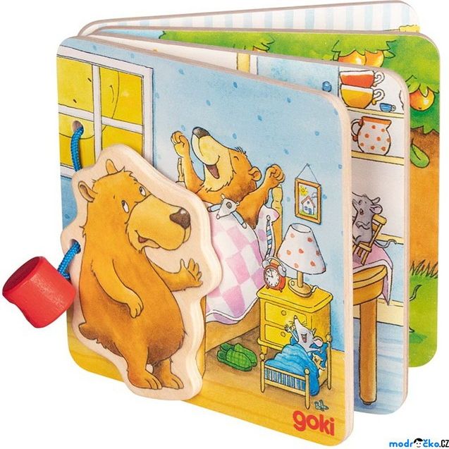 První knížka - Malý medvěd, 4 dřevěné listy (Goki) - obrázek 1