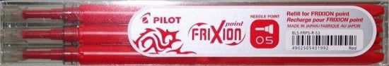 Náplň do rolleru "Frixion Point", červená, 0,25mm, vymazatelná, 3ks, PILOT, bal. 3 ks - obrázek 1