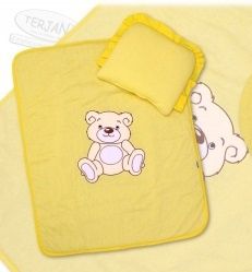 Baby Nellys Baby Nellys 2-dílná sada do kočárku jersey Medvídek Teddy Bear - krémově žlutá - obrázek 1