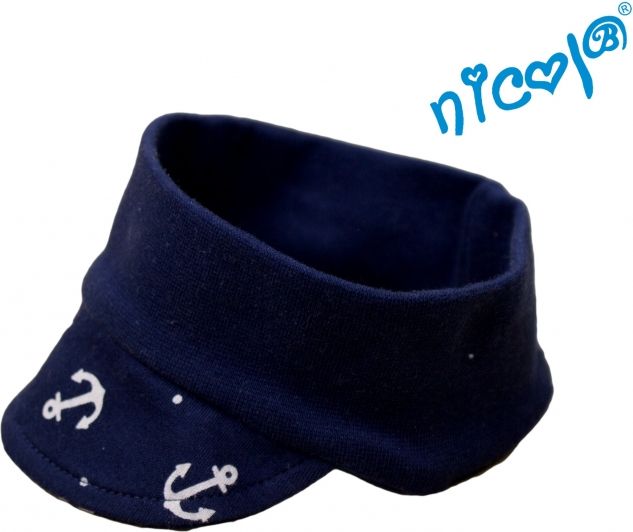 Nicol Kojenecká čelenka s kšiltem Nicol Sailor - tm. modrá 56 (0-3m) - obrázek 1