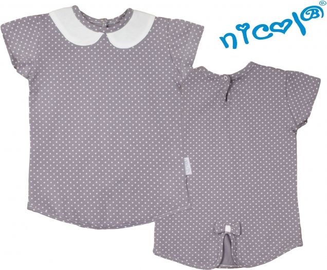 Nicol Bavlněné tričko Nicol, Paula - krátký rukáv, šedé  56 (1-2m) - obrázek 1