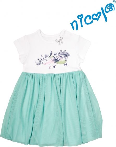 Nicol Dětské šaty Nicol, Mořská víla - zeleno/bílé 110 (4-5r) - obrázek 1