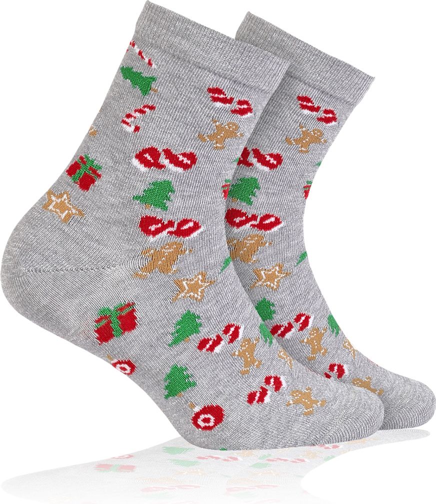Dětské ponožky s vánočním motivem WOLA VÁNOCE šedé Velikost: 24-26 - obrázek 1