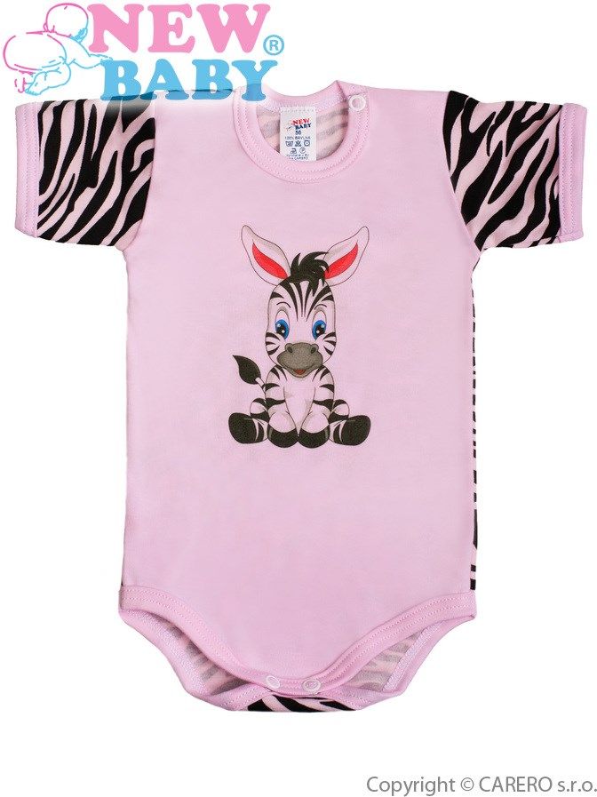 Kojenecké body s krátkým rukávem New Baby Zebra růžové Růžová 68 (4-6m) - obrázek 1