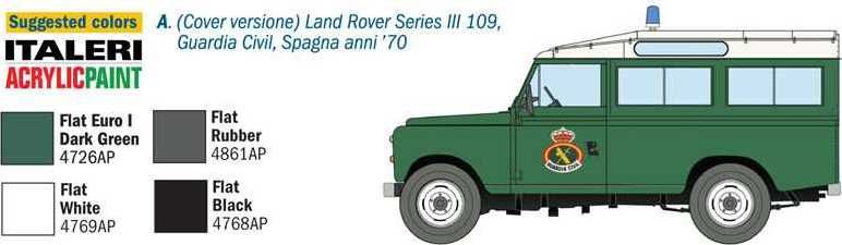 ITALERI Model Kit auto 6542 – LAND ROVER III 109 „Guardia Civil“ (1:35) - obrázek 2