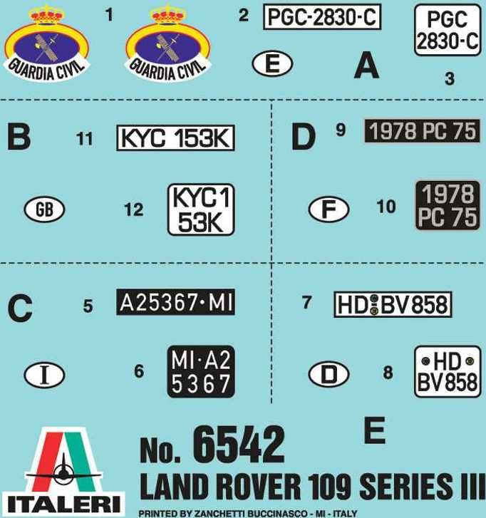 ITALERI Model Kit auto 6542 – LAND ROVER III 109 „Guardia Civil“ (1:35) - obrázek 5