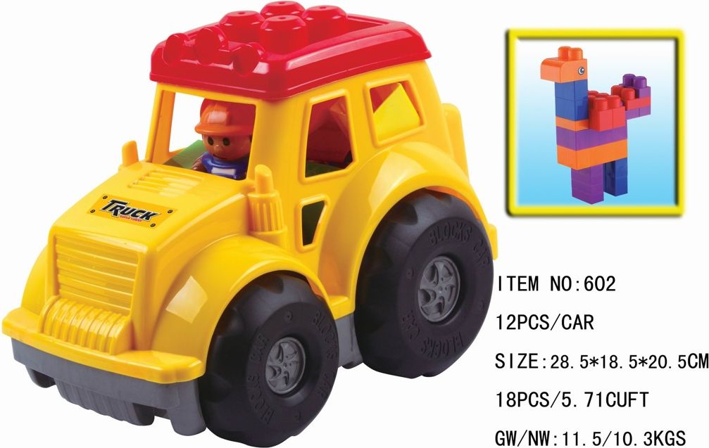 Traktor plastový s kostkami 12 ks - obrázek 1