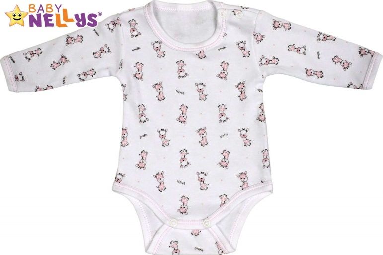 Baby Nellys Body dlouhý rukáv  Baby Nellys® - Giraffe - růžová 86 (12-18m) - obrázek 1