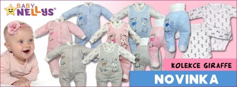 Baby Nellys Body dlouhý rukáv  Baby Nellys® - Giraffe - růžová 86 (12-18m) - obrázek 2