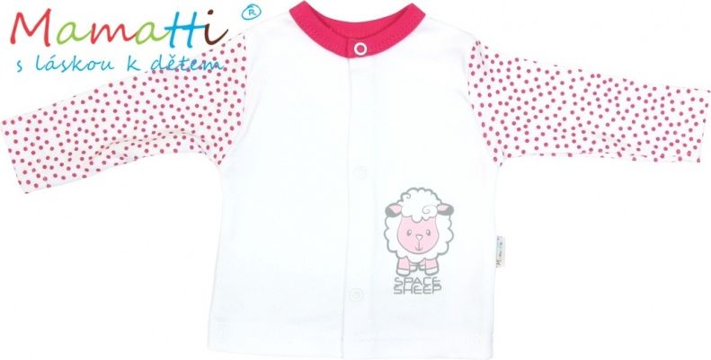 Mamatti Bavlněná košilka Mamatti - SHEEP - bílá/červené puntíky 68 (4-6m) - obrázek 1
