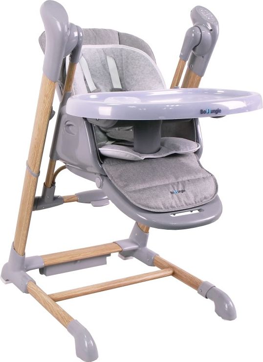 BO JUNGLE Jídelní židlička B-Swinging Chair Wood Grey - obrázek 1