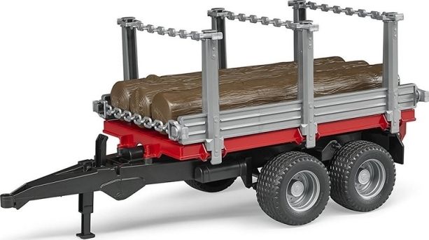 Bruder Traktor Massey Ferguson 7480 s čelním nakladačem a přepravníkem klád - obrázek 6