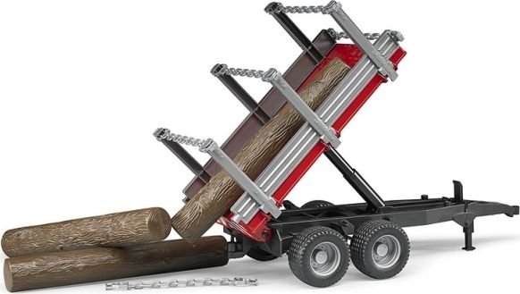 Bruder Traktor Massey Ferguson 7480 s čelním nakladačem a přepravníkem klád - obrázek 9