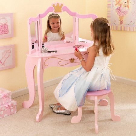 KIDKRAFT Kosmetický stolek s židličkou Princess - obrázek 1