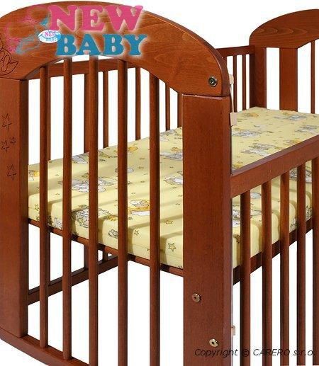 Buková postýlka NEW BABY Natalie teak - stahovací bočnice - obrázek 3