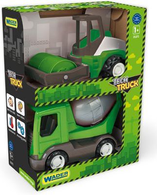 Teddies Wader Tech Truck auto stavební set 2ks 23cm 2v1 plast - obrázek 2