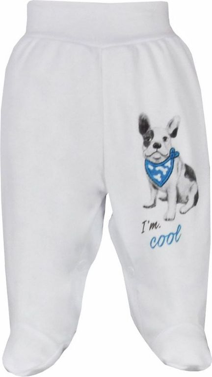 Kojenecké bavlněné polodupačky Koala Cool Dog bílo-modré Bílá 56 (0-3m) - obrázek 1