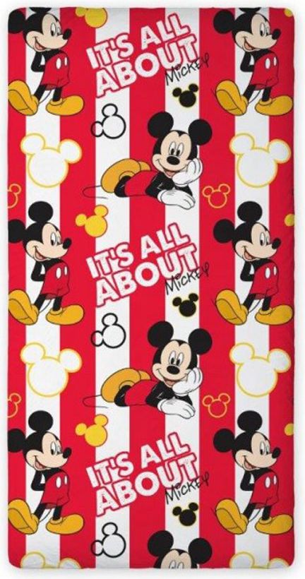 FARO Prostěradlo Mickey Proužky bavlna, 90/200 cm - obrázek 1