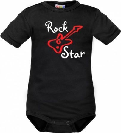 Body krátký rukáv Dejna Rock Star - černé, Velikost koj. oblečení 74 (6-9m) - obrázek 1