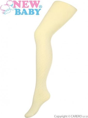 Bavlněné punčocháče 3D New Baby béžové s puntíky, Béžová, 140 (9-10 let) - obrázek 1