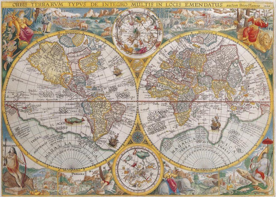 RAVENSBURGER Puzzle Mapa světa r.1594, 1500 dílků - obrázek 1