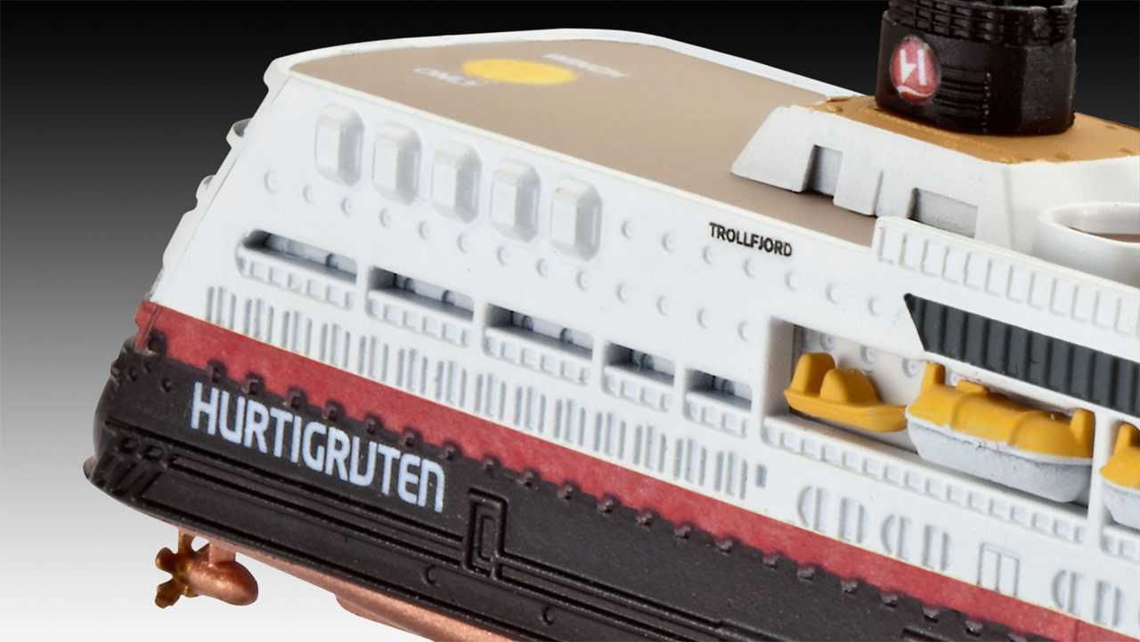 REVELL Gift-Set loď 05692 - 125 Years Hurtigruten TROLLFJORD & MIDNATSOL (1:1200) - obrázek 4