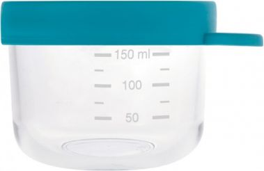 BEABA Kelímek na jídlo skleněný 150ml modrý - obrázek 1
