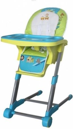 Dětská multifunkční jídelní židle Euro Baby - modrá, zelená, D19 - obrázek 1