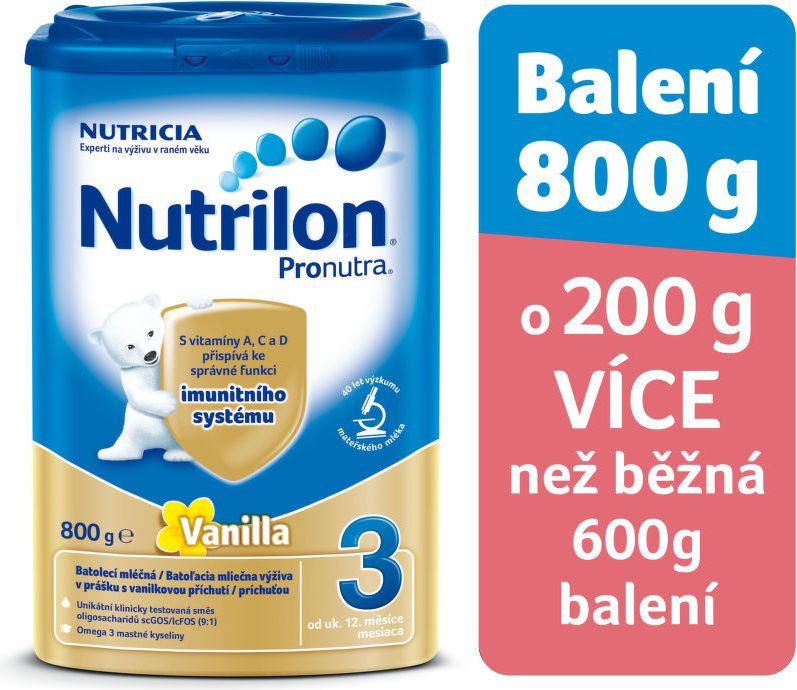 Nutrilon 3 Pronutra Vanilka 800g - obrázek 2