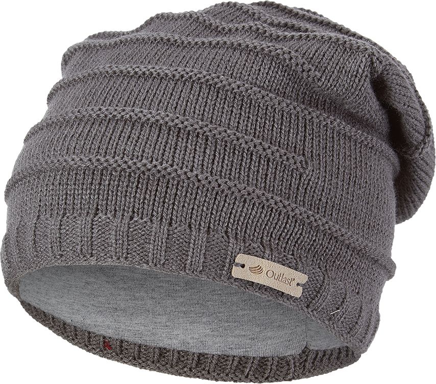 LITTLE ANGEL Čepice pletená spadlá vroubek Outlast® 49-53 cm šedá - obrázek 1