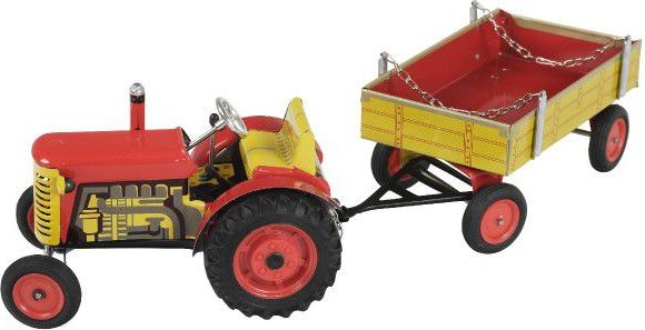 Kovap Traktor Zetor s valníkem červený na klíček kov 28cm Kovap - obrázek 3