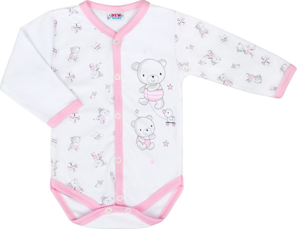 Kojenecké celorozepínací body New Baby Bears růžové 68 (4-6m) - obrázek 2