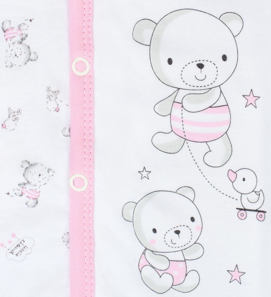 Kojenecké celorozepínací body New Baby Bears růžové 68 (4-6m) - obrázek 3