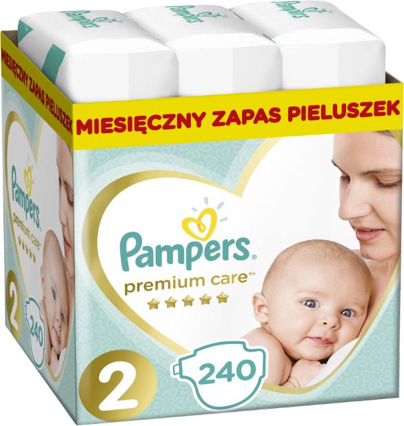 PAMPERS Premium Care 2 MINI 240 ks (4-8 kg) MĚSÍČNÍ ZÁSOBA – jednorázové pleny - obrázek 1