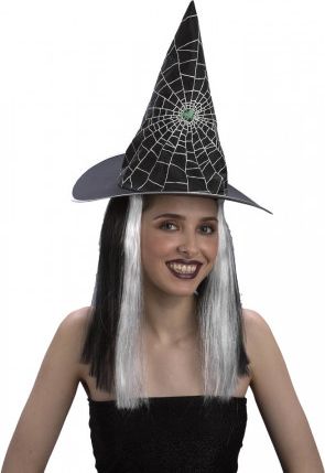 Čarodějnický klobouk s vlasy - obrázek 1