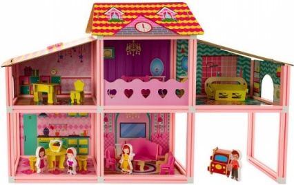 Euro Baby Růžový domek pro panenky - obrázek 1