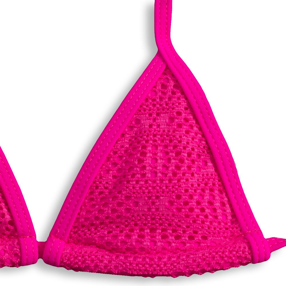 Dívčí plavky KNOT SO BAD KRAJKA růžové neon Velikost: 98 - obrázek 2