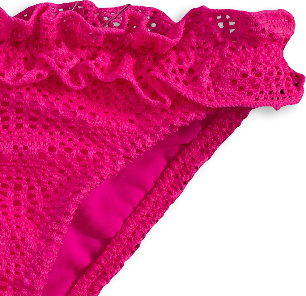 Dívčí plavky KNOT SO BAD KRAJKA růžové neon Velikost: 98 - obrázek 3
