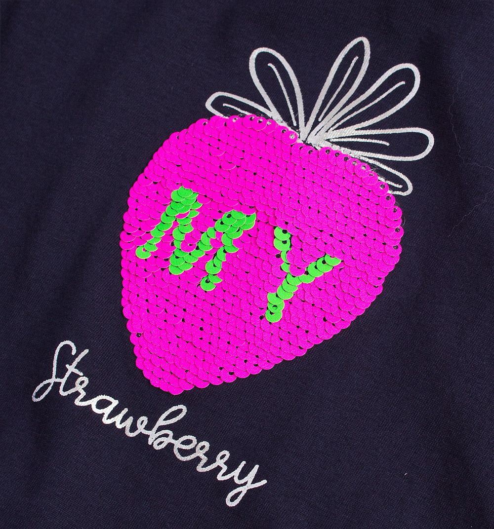 Tričko s překlápěcími flitry LOSAN STRAWBERRY modré Velikost: 110 - obrázek 2