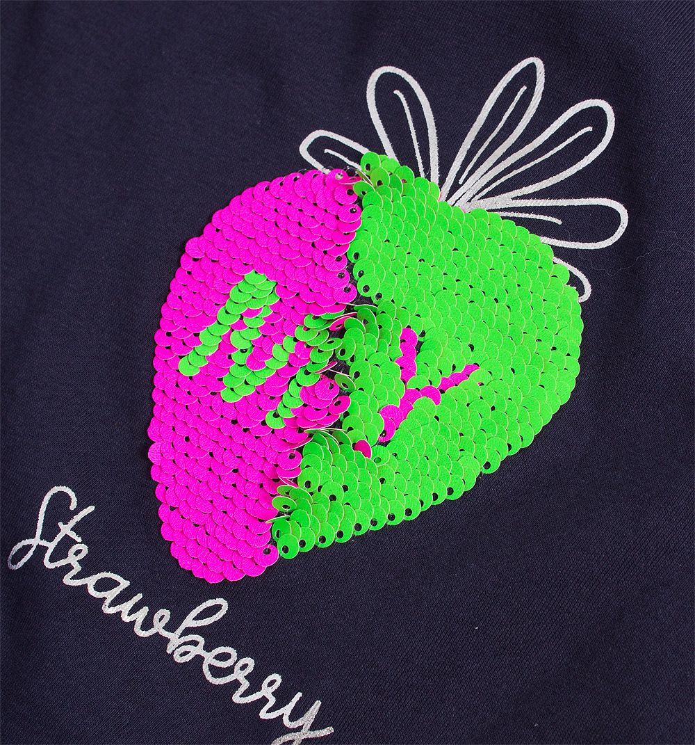 Tričko s překlápěcími flitry LOSAN STRAWBERRY modré Velikost: 110 - obrázek 3