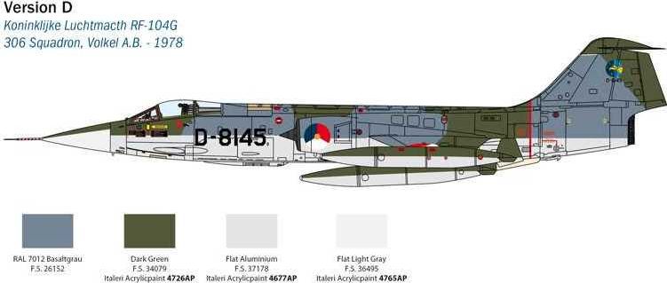 ITALERI Model Kit letadlo 2514 - F-104 STARFIGHTER G/S - Upgraded Edition RF version (1:32) - obrázek 16
