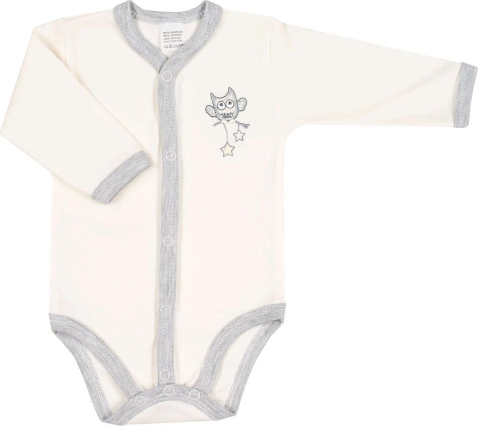 Kojenecké celorozepínací body New Baby Owl béžové 62 (3-6m) - obrázek 1